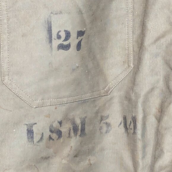 Vintage 1940s WW2 US Navy Deck Bibs Pants Overalls Contract NXsx51851 Size Med - Picture 5 of 16